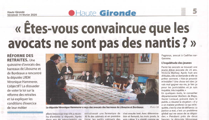 Haute Gironde : Êtes-vous convaincue que les avocats ne sont pas des nantis ? 