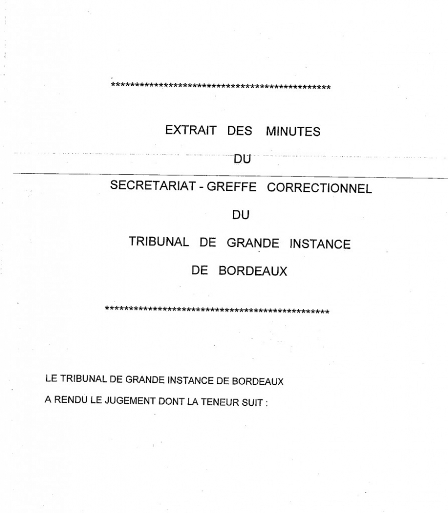 Jugement correctionnel du procès Tilly