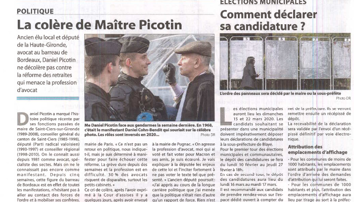 Haute Gironde: La colère de Maître Picotin contre la réforme des retraites